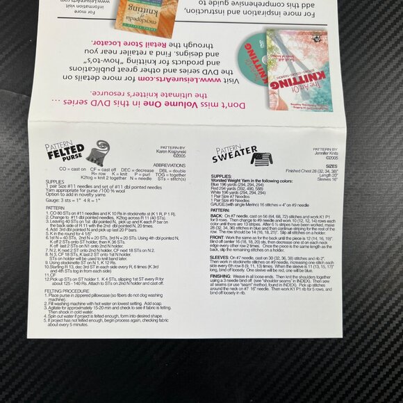 The Art Of Knitting and Crochet 2 (DVD 2005) TriCoast Studios Felting Yarn - Picture 6 of 7